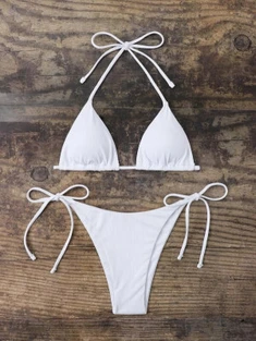 Shein Halter Triangle Tie Side Bikini Swimsuit