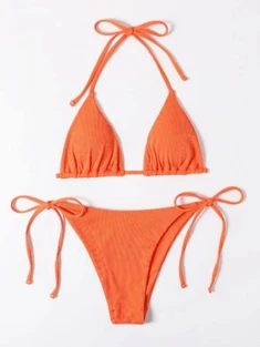 Shein Halter Triangle Tie Side Bikini Swimsuit