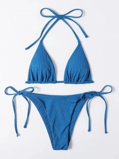 Shein Halter Triangle Tie Side Bikini Swimsuit