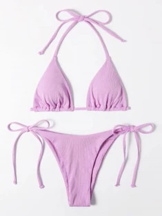 Shein Halter Triangle Tie Side Bikini Swimsuit