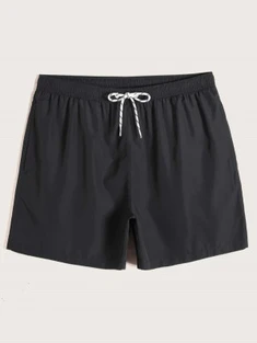 Shein Men Drawstring Waist Solid Swim Trunks