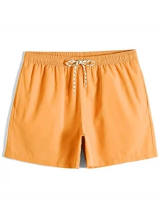 Shein Men Drawstring Waist Solid Swim Trunks