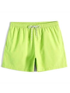 Shein Men Drawstring Waist Solid Swim Trunks