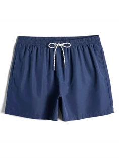 Shein Men Drawstring Waist Solid Swim Trunks