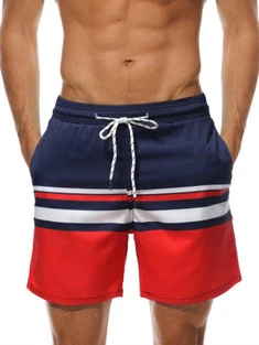 Shein Men Striped Drawstring Swim Trunks