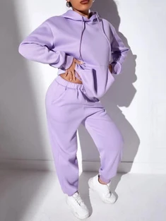 Shein SXY Kangaroo Pocket Drawstring Hoodie & Joggers