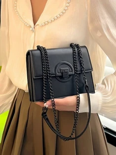 Shein Mini Metal Decor Flap Chain Square Bag