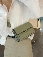 Shein Mini Letter Graphic Strap Flap Square Bag