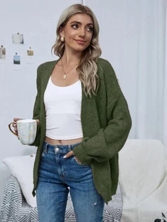 Shein Open Front Drop Shoulder Solid Cardigan