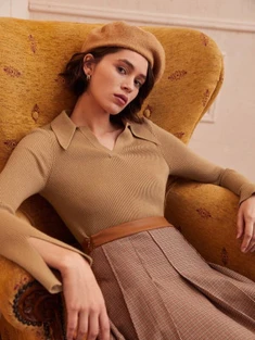 Shein Motf Premium Wool Mix Split Sleeve Sweater