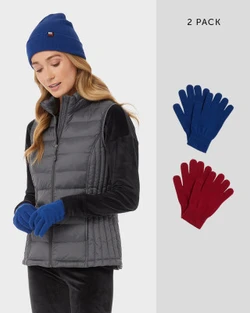 32 Degrees Women's 2pk Basic Knit Glove