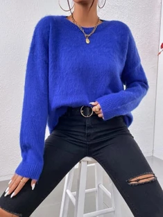 Shein High Low Slit Hem Drop Shoulder Sweater