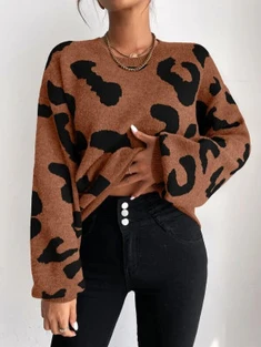 Shein Drop Shoulder Fluffy Knit Sweater