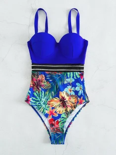 Shein Tropical Print One Piece Swimsuit