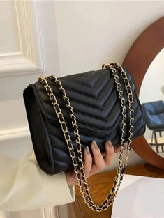 Shein Mini Chevron Quilted Flap Chain Square Bag
