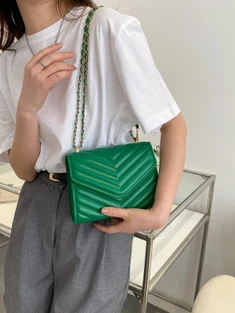 Shein Mini Chevron Quilted Flap Chain Square Bag