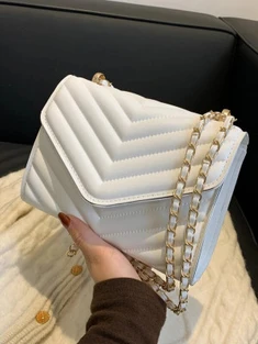 Shein Mini Chevron Quilted Flap Chain Square Bag