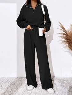 Shein Ezwear Half Zip Raglan Sleeve Sweatshirt & Pants