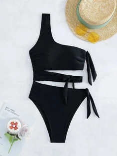 Shein Cut Out One Shoulder One Piece Swimsuit