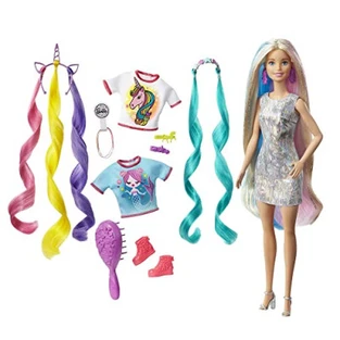 Barbie Barbie Fantasy Hair Doll & Accessories Long Colorful