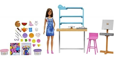 Barbie Barbie Relax And Create Art Studio Doll (11.5 Inches) 25+ Creation Accessories For Pottery Making & Painting Kids 3 To 7 Years Old