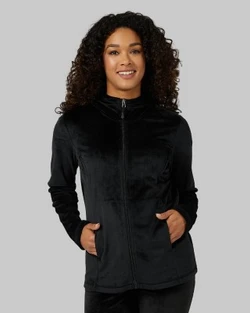 32 Degrees Women's Soft Velour Hooded Full-zip