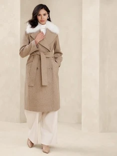 Banana Republic Removable Faux-fur Collar Coat