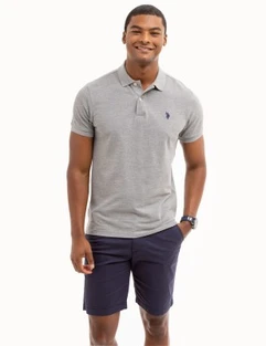 US Polo New Slim Fit Solid Pique Polo Shirt
