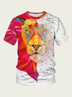 Shein 3D Animal & Geometric Print Tee