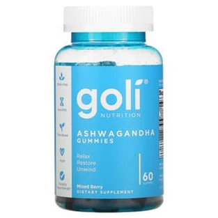 Goli Nutrition Ashwagandha Gummies, Mixed Berry, 60 Gummies U8