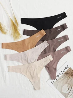 Shein 7pack Solid No Show Thong Set