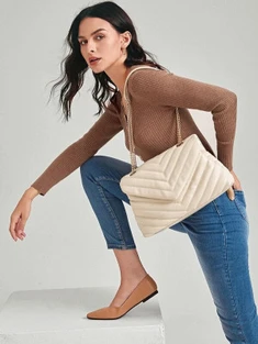 Shein Chevron Flap Shoulder Bag