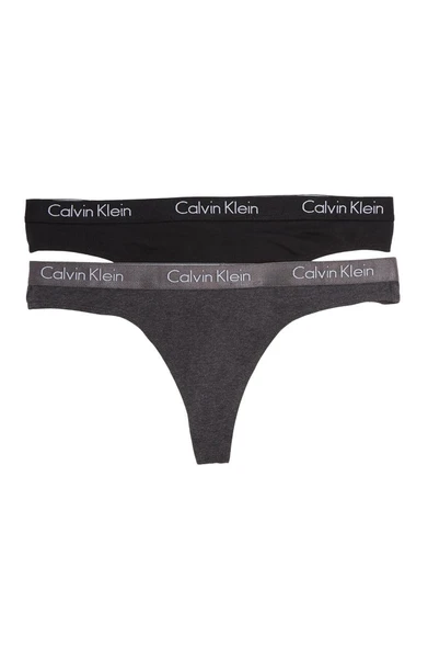 Calvin Klein Motive Stretch Cotton Thong - Pack of 2