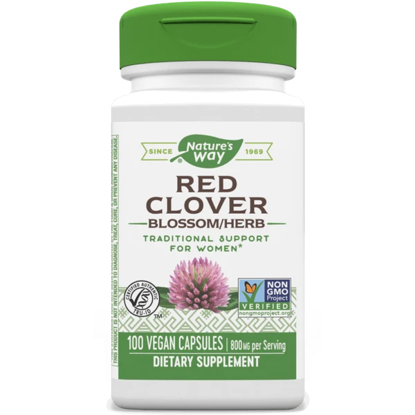 Nature's Way Red Clover Blossom and Herb, 800 mg, 100 Vegan Capsules