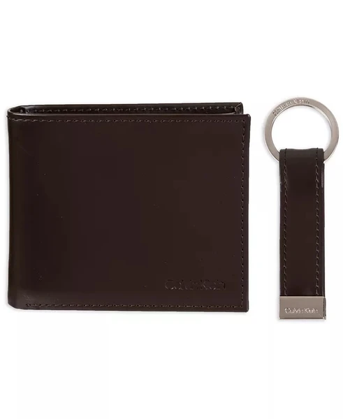 Calvin Klein Men's Rfid Passcase Wallet & Key Fob Set