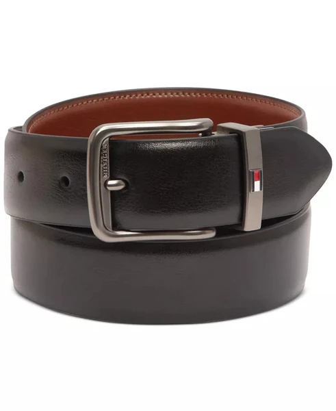 Tommy Hilfiger Men's Reversible Harness Buckle Stretch Belt