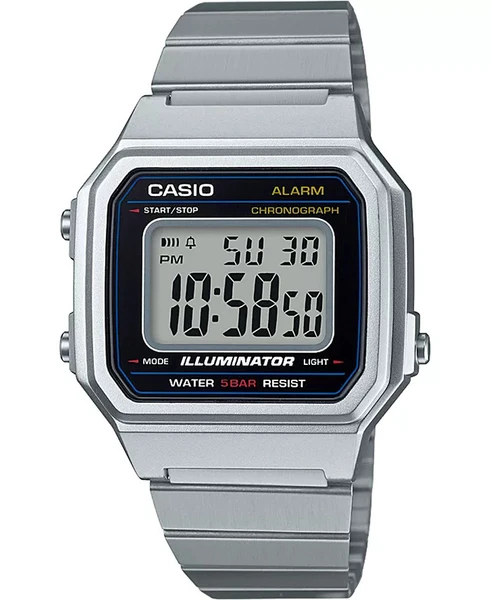 Casio Men's Digital Vintage Stainless Steel Bracelet Watch 43.1Mm