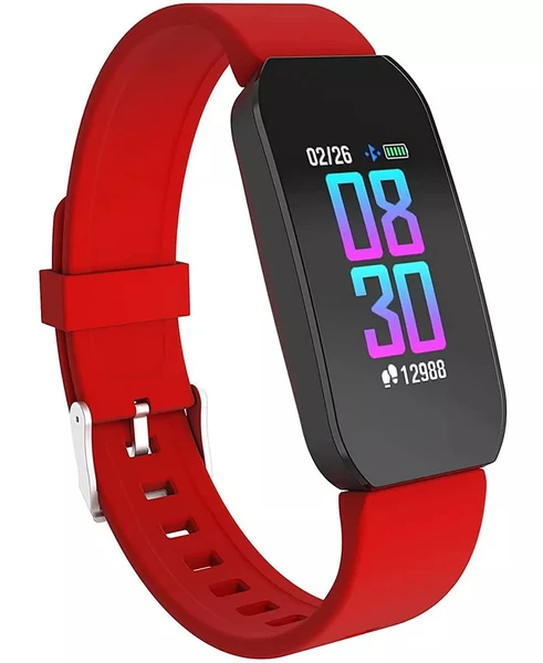 iTouch Unisex Red Silicone Strap Active Smartwatch 44Mm