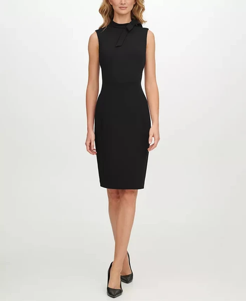 Calvin Klein Petite Bow-Neck Sheath Dress