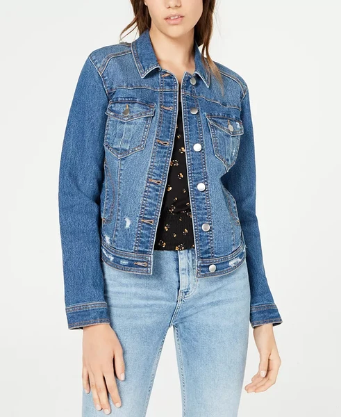 Tinseltown Juniors' Distressed Jean Jacket