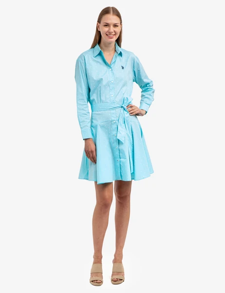 U.S. Polo Assn. Dot Print Yoke Skirt Dress