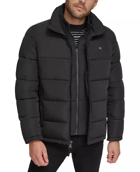 Calvin Klein Men's Puffer With Set In Bib Detail