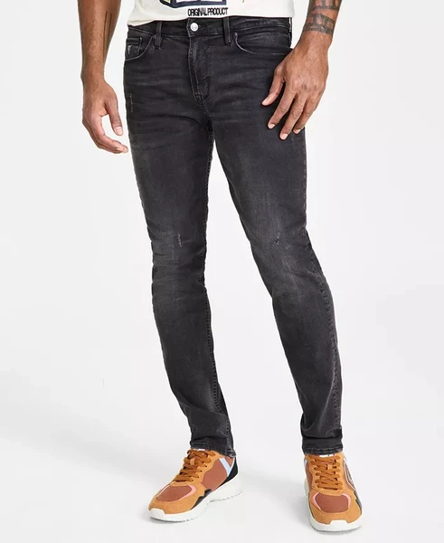 GUESS Men's Distressed Slim Tapered Fit Jeans