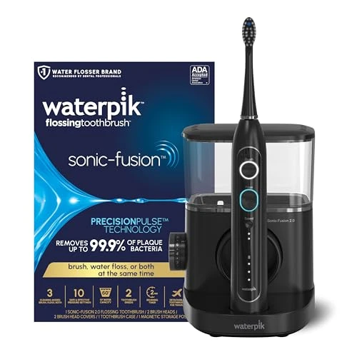 WATV9 Waterpik Sonic-Fusion 2.0 Professional Flossing Toothbrush Electric Toothbrush And Water Flosser Combo In One