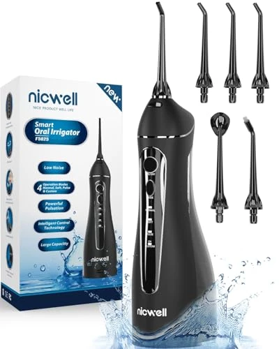 Nicwell Water Dental Flosser Cordless For Teeth - 4 Modes