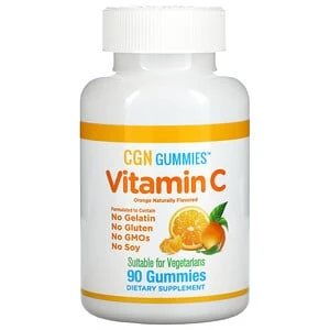 California Gold Nutrition Vitamin C Gummies, Natural Orange Flavor, Gelatin Free, 90 Gummies U2