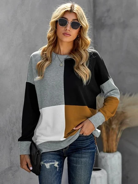 Shein Color Block Drop Shoulder Sweatshirt