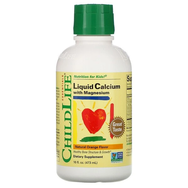ChildLife Liquid Calcium with Magnesium, Natural Orange Flavor, 474 ml U6