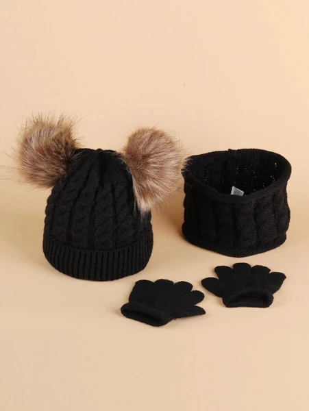 Shein 1pc Baby Beanie & 1pc Infinity Scarf & 1pair Gloves