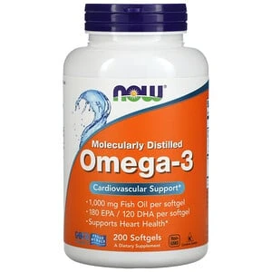 Now Foods Molecularly Distilled Omega-3, 200 Softgels U3